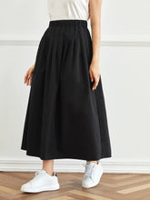 Mulvari Elastic Waist Solid Flare Skirt